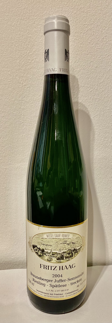 2004 Brauneberger Juffer-Sonnenuhr Riesling Spa?tlese trocken Fritz Haag Mosel 11,5% - Rarität