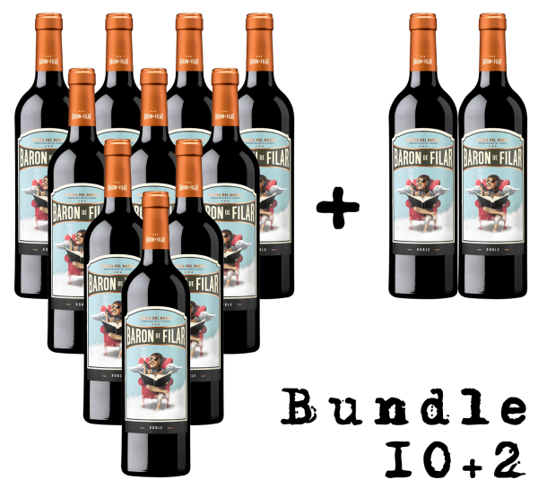 Baron de Filar Roble 2016 "10+2" 12 Flaschen Ribera del Duero Spanien Rotwein, Themenpaket