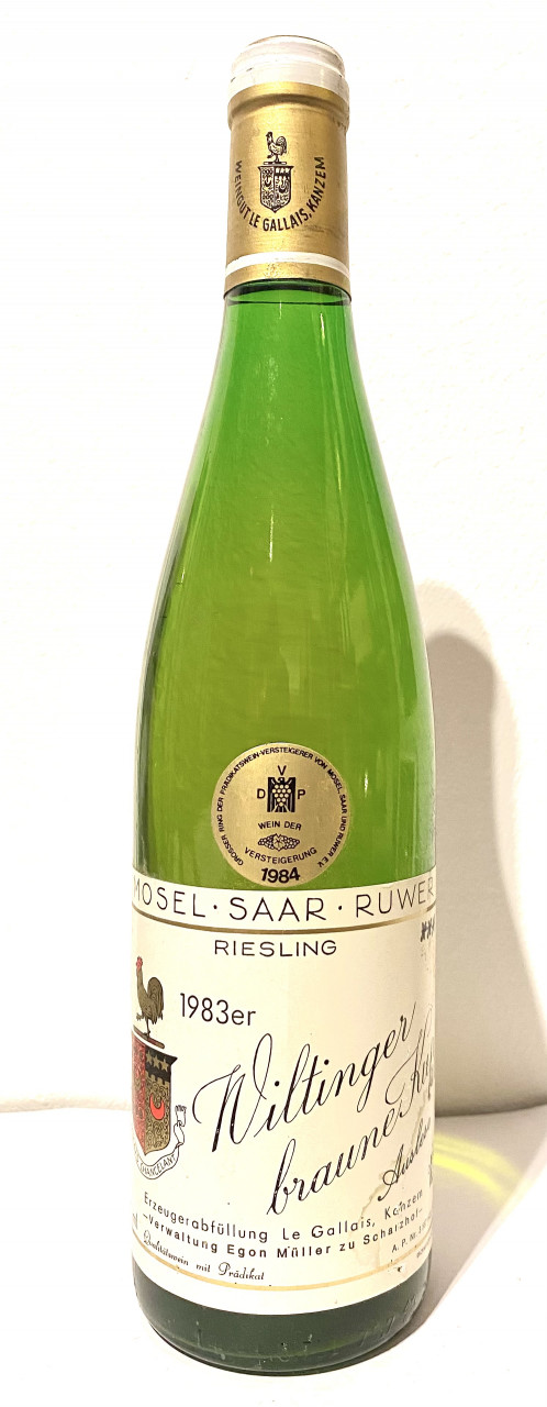 Egon Mu?ller Riesling Auslese Wiltinger braune Kupp 1983 -Versteigerungswein- Deutschland Saar Weiss